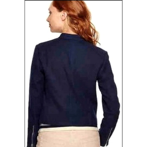 Gap Moto Navy Asymmetrical Jacket Zippers Size Medium - Picture 4 of 16